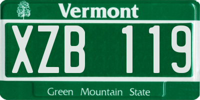 VT license plate XZB119