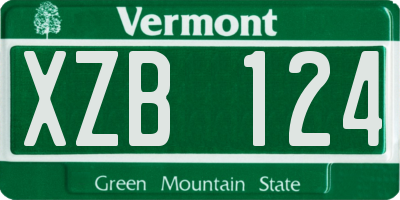 VT license plate XZB124