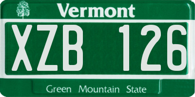 VT license plate XZB126