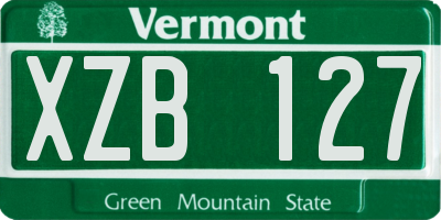 VT license plate XZB127