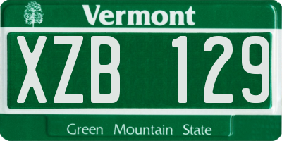 VT license plate XZB129