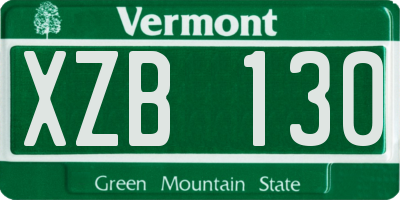 VT license plate XZB130