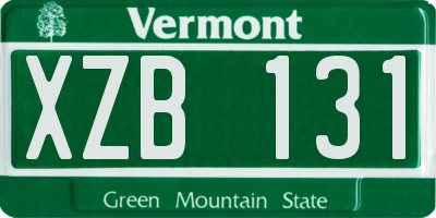 VT license plate XZB131