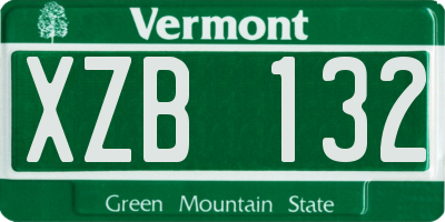VT license plate XZB132