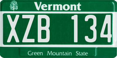 VT license plate XZB134