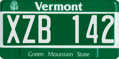 VT license plate XZB142