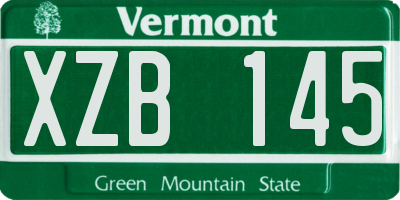 VT license plate XZB145