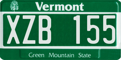VT license plate XZB155