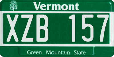 VT license plate XZB157