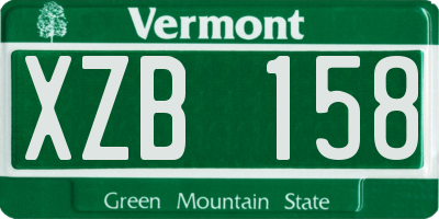 VT license plate XZB158