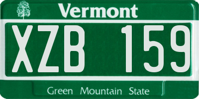 VT license plate XZB159