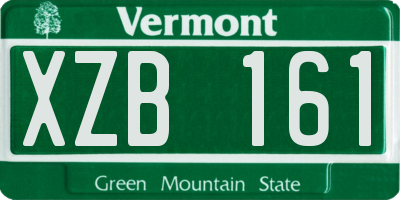 VT license plate XZB161