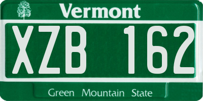 VT license plate XZB162
