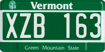 VT license plate XZB163