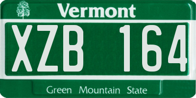 VT license plate XZB164