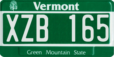 VT license plate XZB165