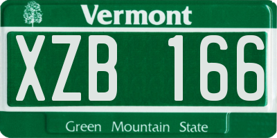 VT license plate XZB166