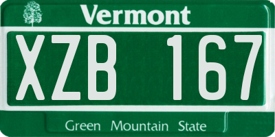 VT license plate XZB167