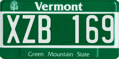 VT license plate XZB169