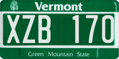 VT license plate XZB170