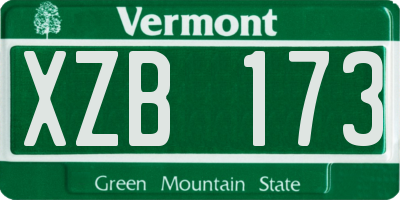 VT license plate XZB173