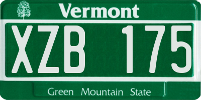 VT license plate XZB175