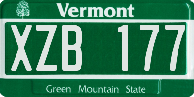VT license plate XZB177