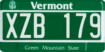 VT license plate XZB179