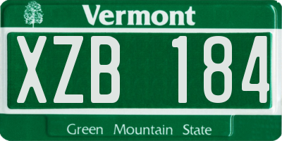 VT license plate XZB184