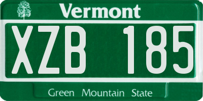 VT license plate XZB185