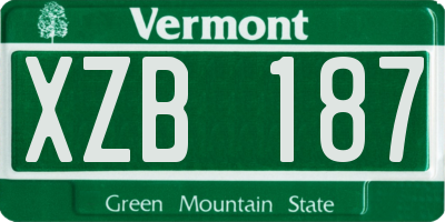 VT license plate XZB187