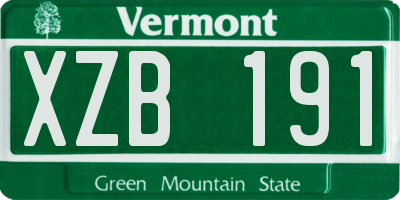 VT license plate XZB191