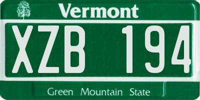 VT license plate XZB194