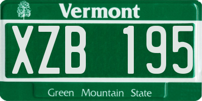 VT license plate XZB195
