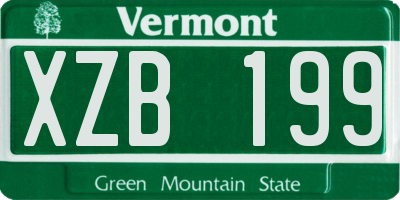 VT license plate XZB199