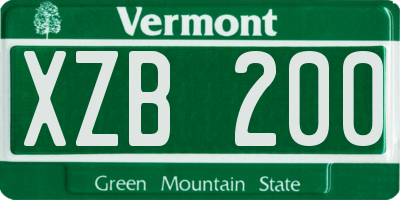 VT license plate XZB200