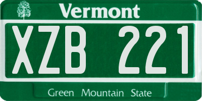VT license plate XZB221