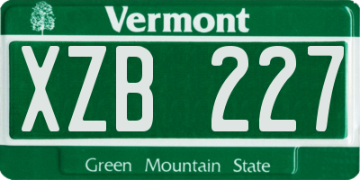 VT license plate XZB227