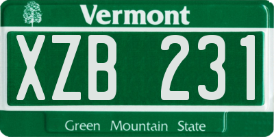 VT license plate XZB231