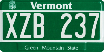 VT license plate XZB237