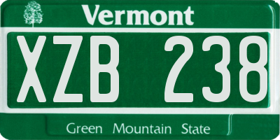 VT license plate XZB238