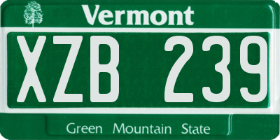 VT license plate XZB239