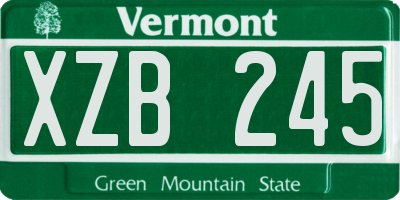 VT license plate XZB245