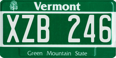 VT license plate XZB246