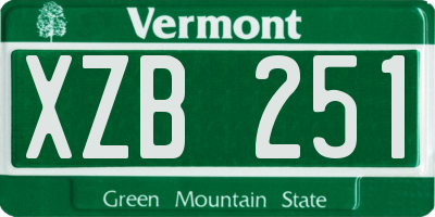 VT license plate XZB251