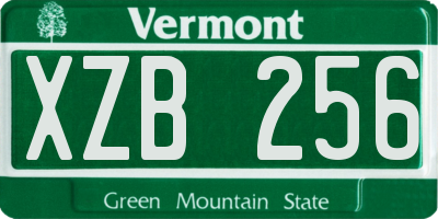 VT license plate XZB256