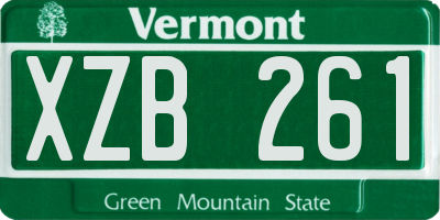 VT license plate XZB261