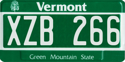 VT license plate XZB266