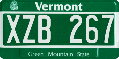 VT license plate XZB267
