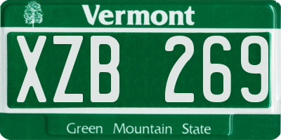 VT license plate XZB269